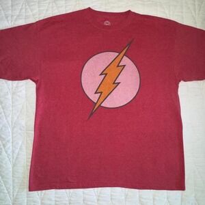 Flash DC Comics Adult New T-Shirt - Distressed Classic Flash Symbol